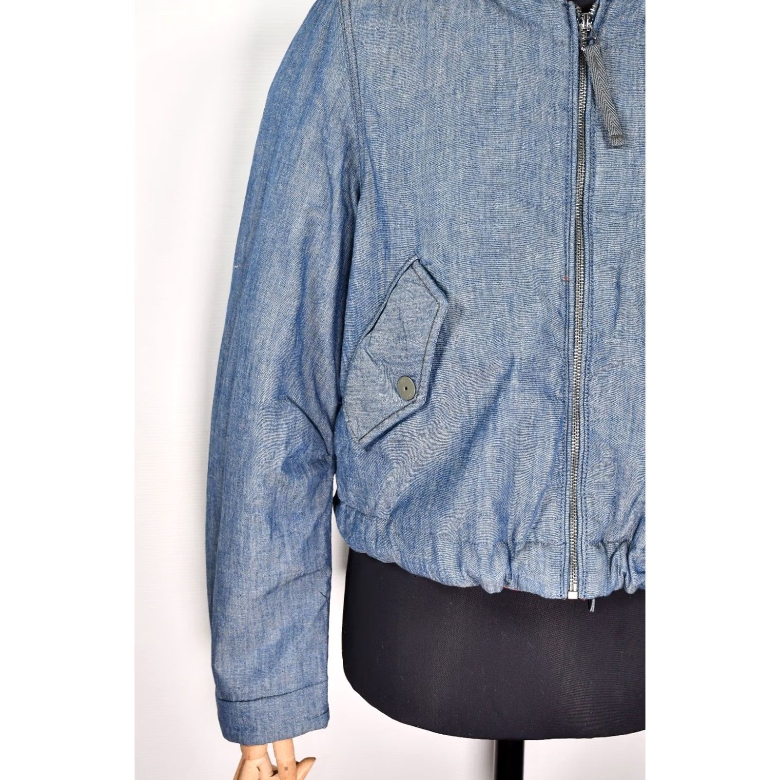G-Star G-Star Raw Jacket Women's S Chambray Indigo Padded Drawstring Bomber Imperial Chambray Indigo Jacket Women S Size S / US 4 / IT 40 - 7 Thumbnail