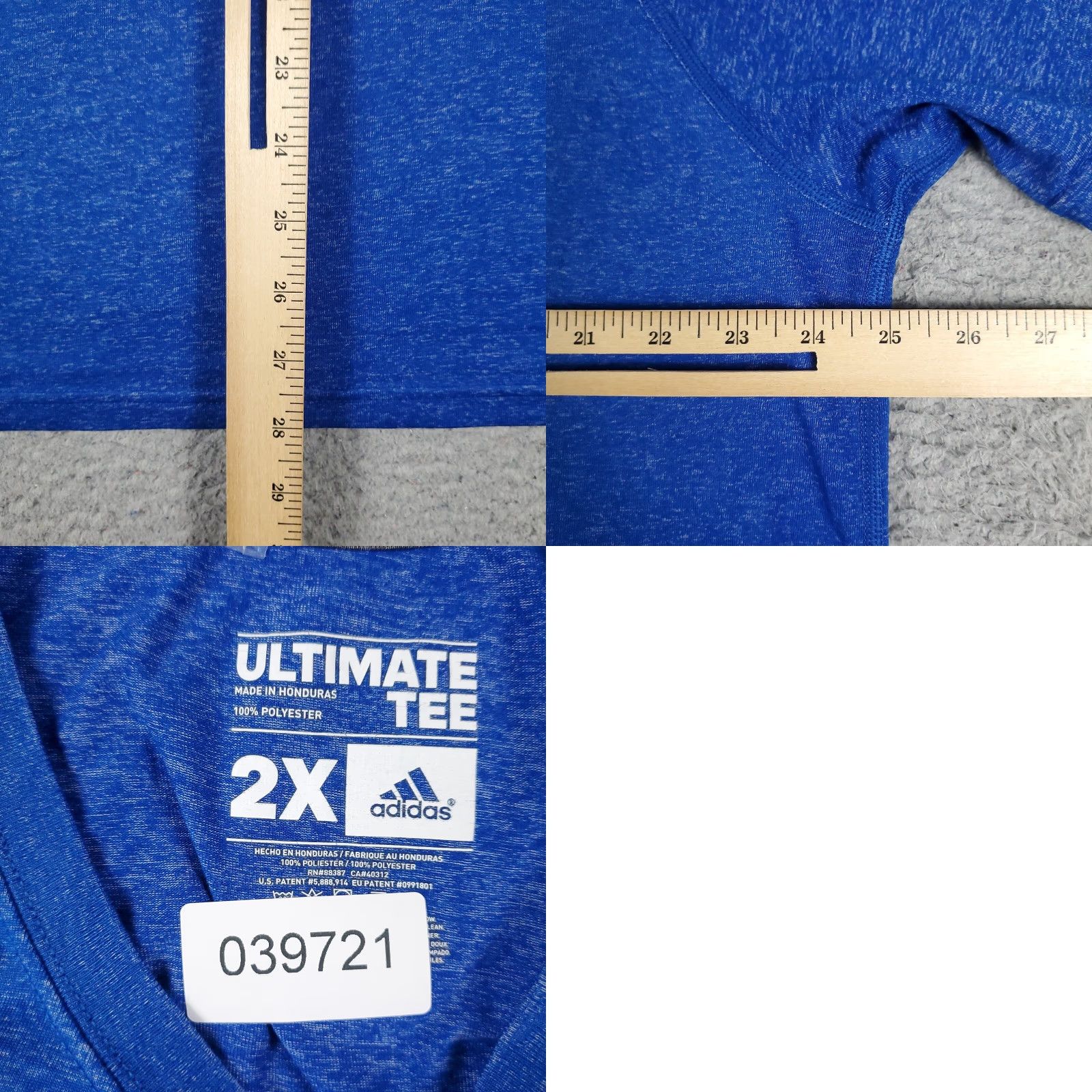 Adidas ADIDAS T-Shirt Mens 2XL Blue Short Sleeve Crew Neck Activewear Logo Basic Size US XXL / EU 58 / 5 - 8 Thumbnail