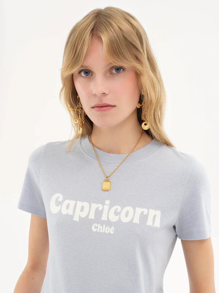 Chloe o1loc1c10226 T-Shirt in Bailad Blue Size S / US 4 / IT 40 - 3 Thumbnail