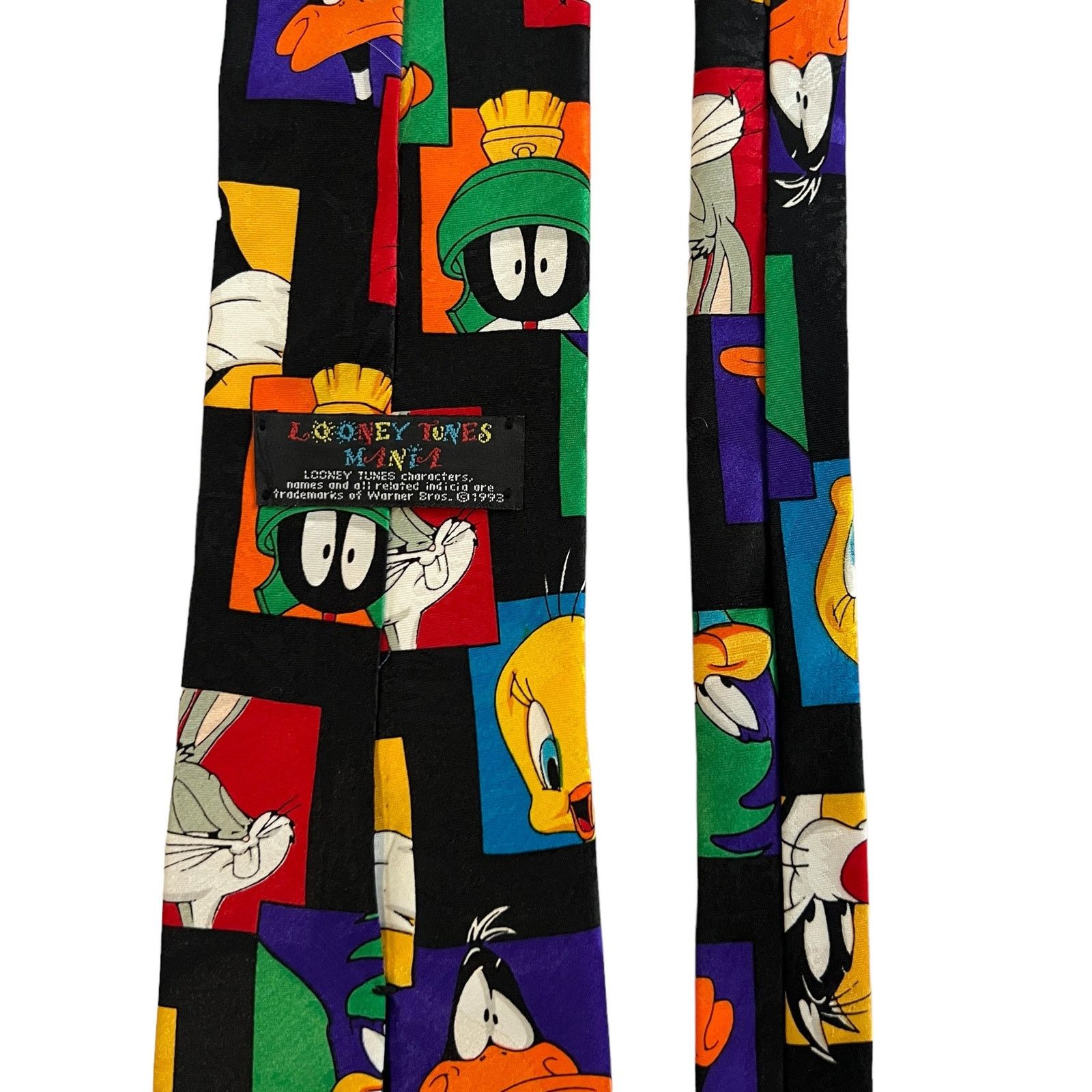 Warner Bros Looney Tunes Mania Vintage Black Tweety Bugs Daffy Tie Size ONE SIZE - 5 Thumbnail