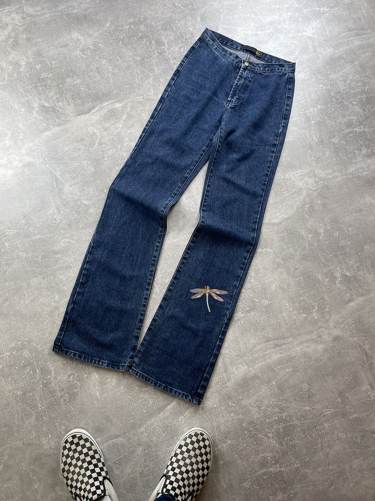 Just Cavalli × Roberto Cavalli Just Cavalli Roberto Cavalli Butterfly Pattern Flared Jeans Size 26" / US 2 / IT 38 - 1 Thumbnail