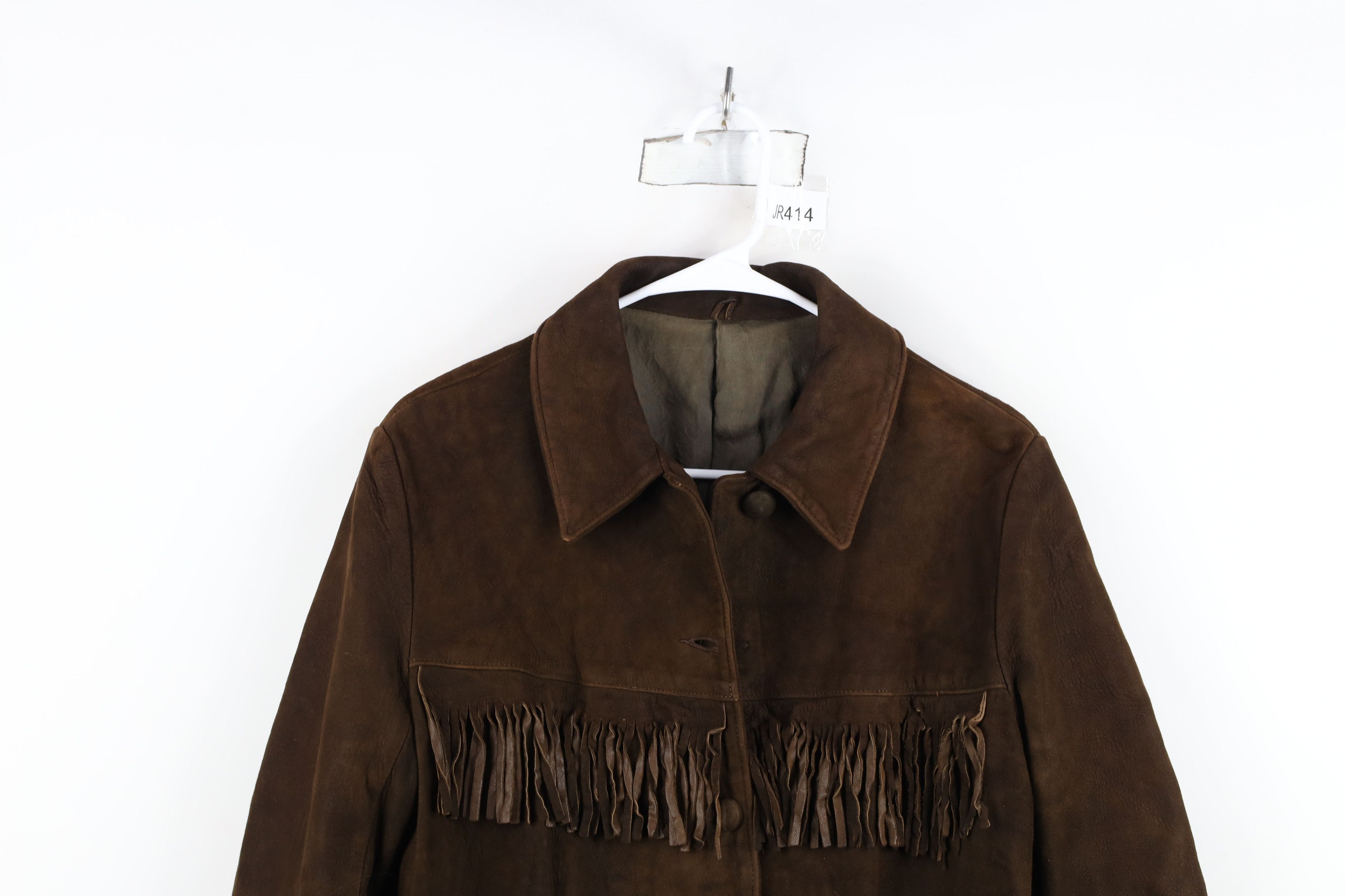 Vintage Vintage 60s 70s Boho Chic Western Suede Leather Jacket Brown Size XL / US 12-14 / IT 48-50 - 2 Thumbnail