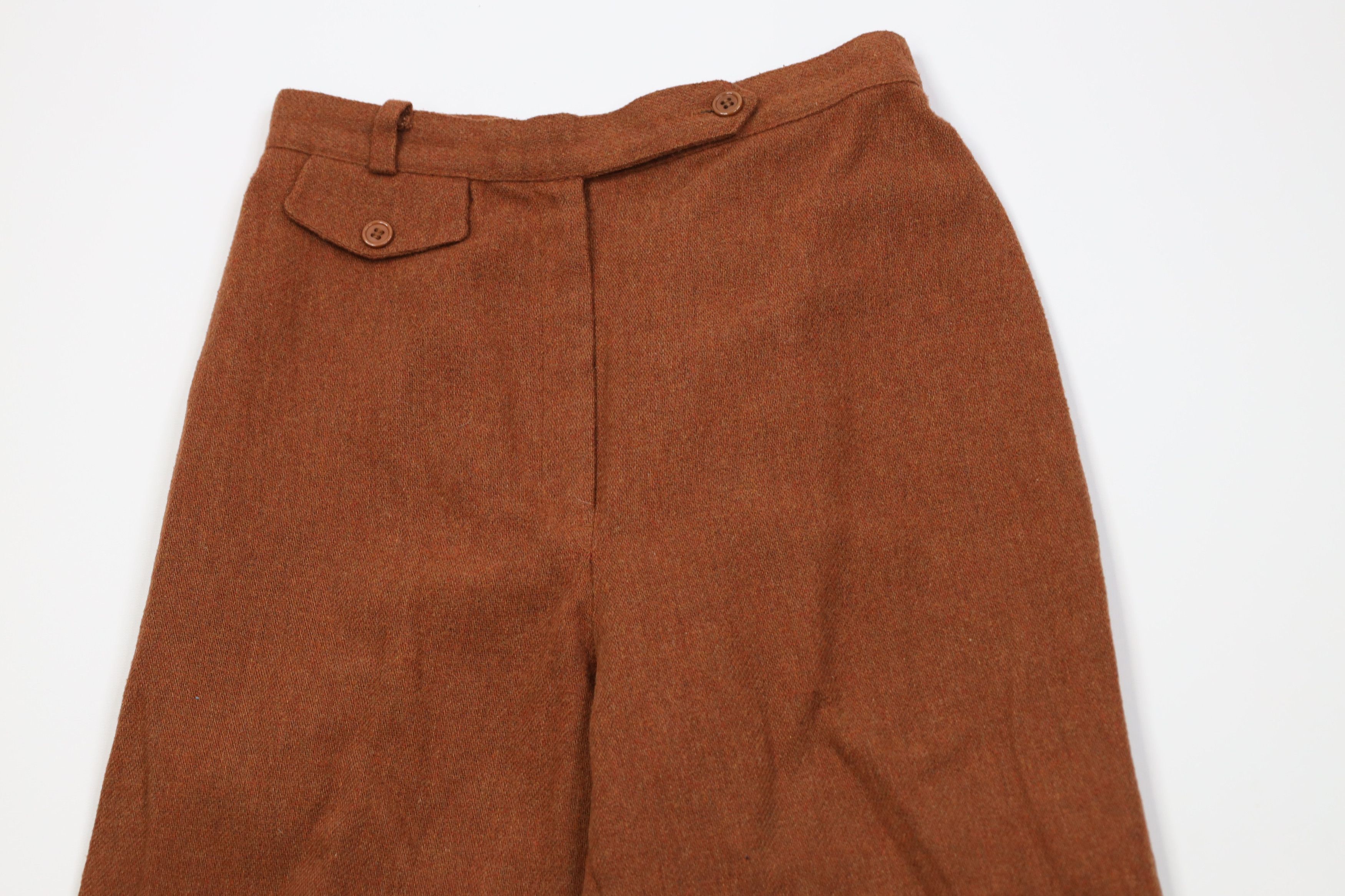 Vintage Vintage 70s Streetwear Flared Chino Pants Rust Brown USA Size 30" / US 8 / IT 44 - 2 Thumbnail