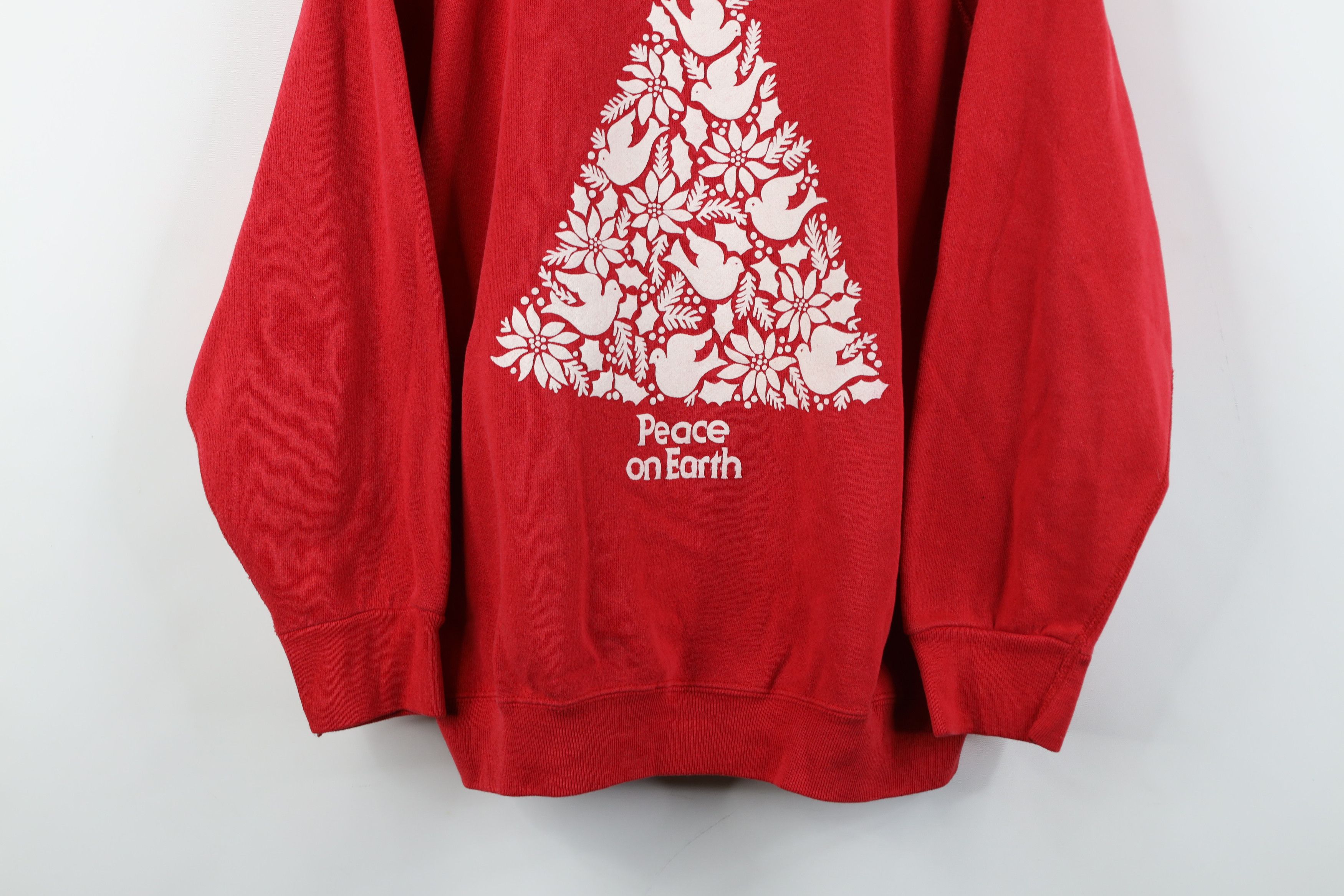 Vintage Vintage 90s Streetwear Peace On Earth Sweatshirt USA Size XXL / US 16-18 / IT 52-54 - 3 Thumbnail