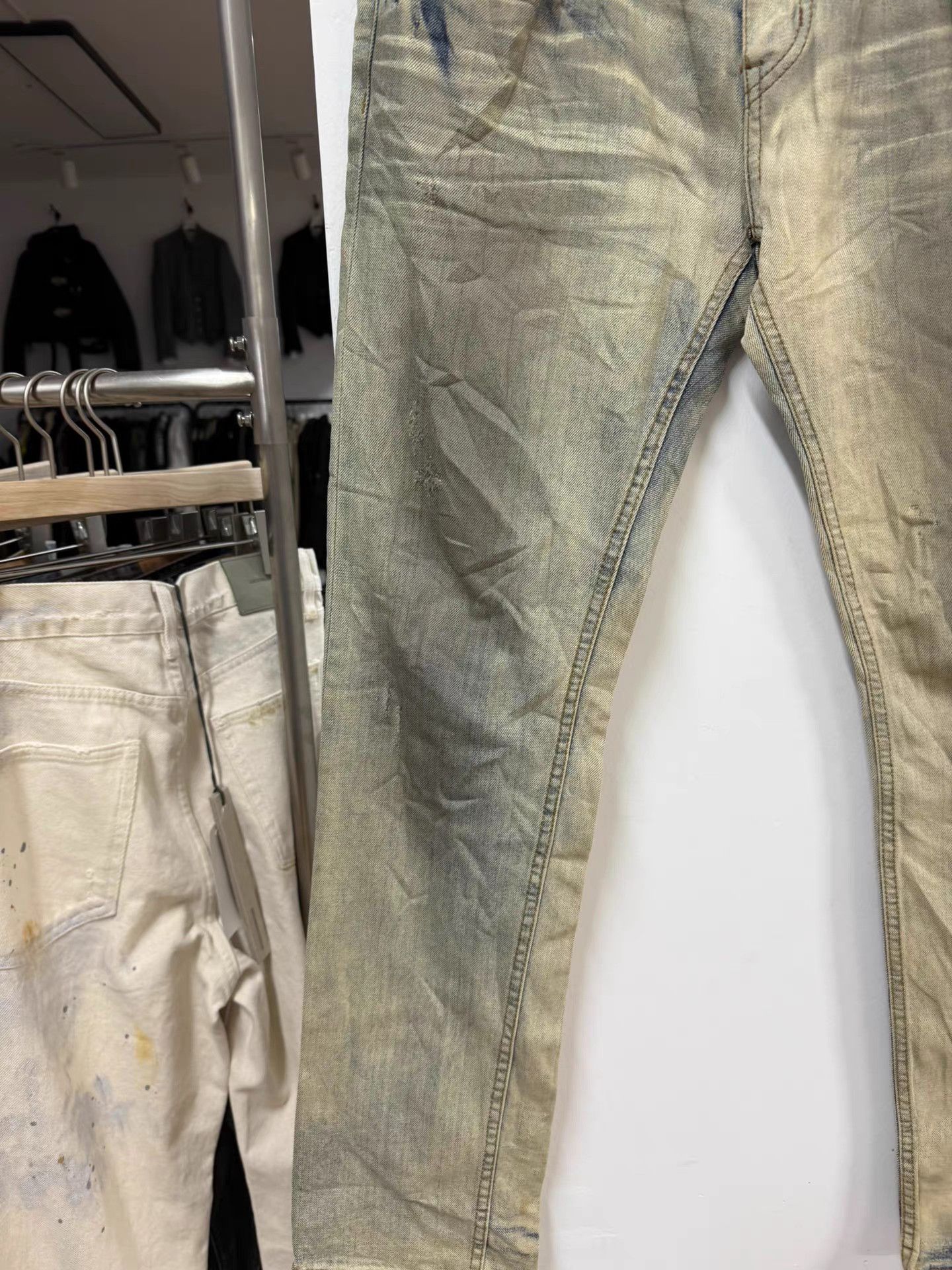 Raf Simons Raf Simons by raf Mud Dyed & Heavily Washed Jeans K20 Size US 33 - 3 Thumbnail