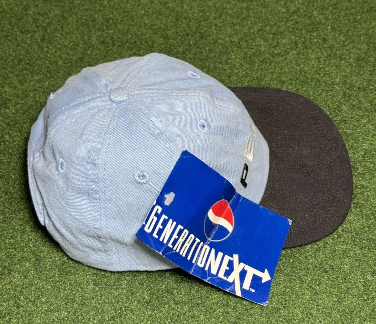 Pepsi × Vintage Vintage 90s Pepsi Cola Retro Baby Blue Snapback Cap Hat Size ONE SIZE - 2 Thumbnail