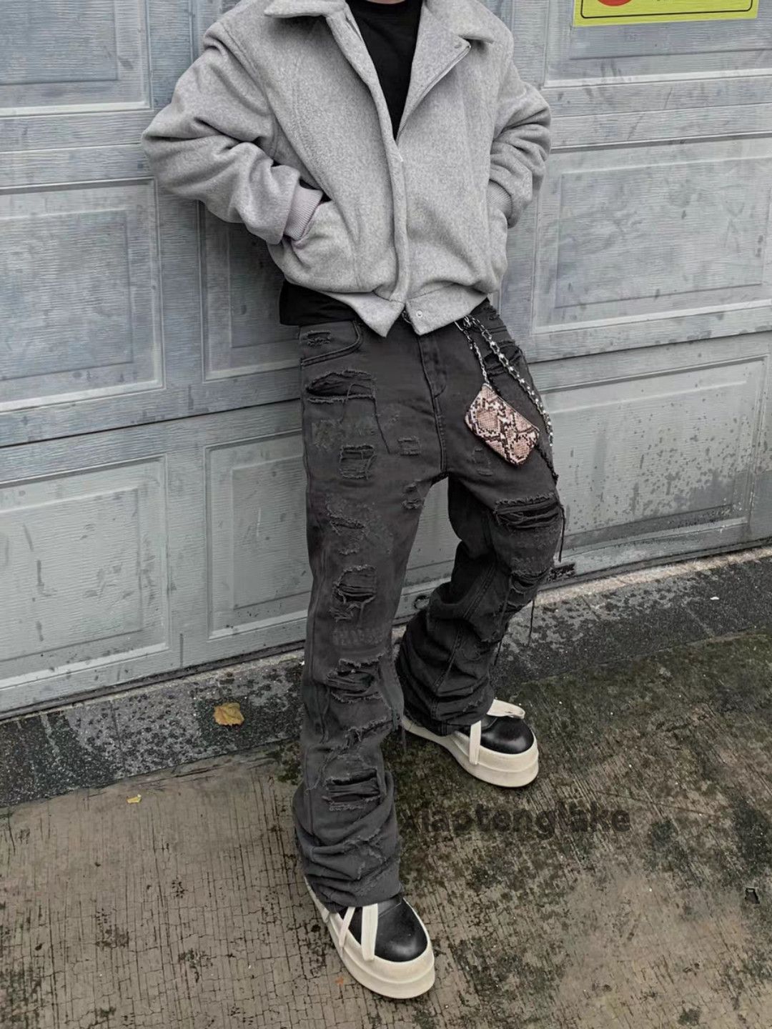 xtl vintage washed faded punk grunge hiphop jeans