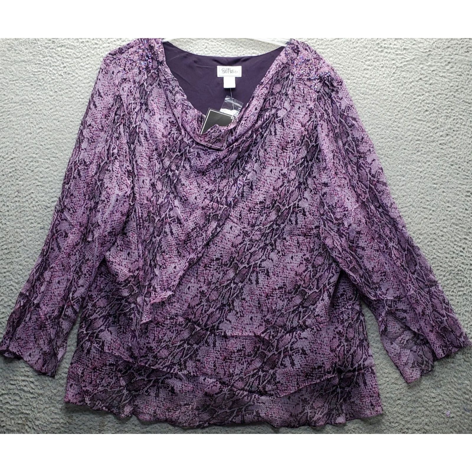 Bob Mackie Bob Mackie Silk Tunic Top Womens 4X Multi Animal Print Sequin Shoulder Pullover Size XXL / US 16-18 / IT 52-54 - 2 Thumbnail