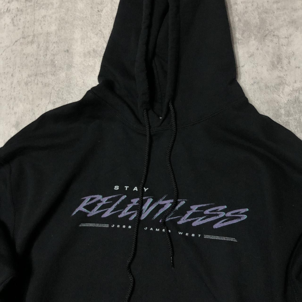 Gildan Black and purple Stay Relentless hoodie #gothstyle Size US L / EU 52-54 / 3 - 2 Thumbnail