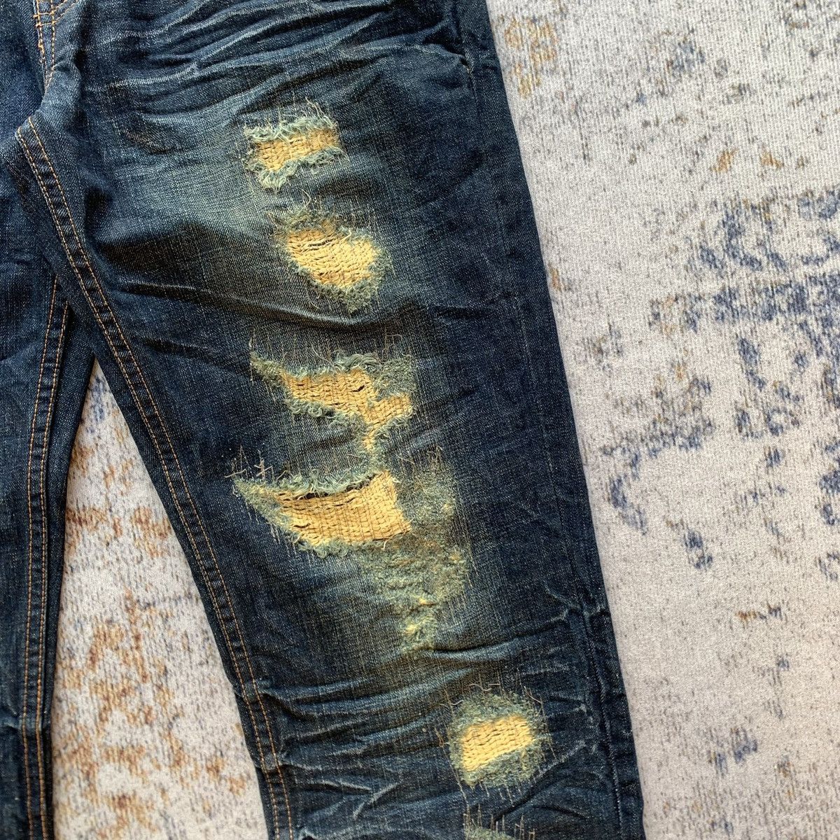 Japanese Brand Rare Japanese Brand Nylaus Mud Wash Distressed Jeans Size US 34 / EU 50 - 4 Thumbnail