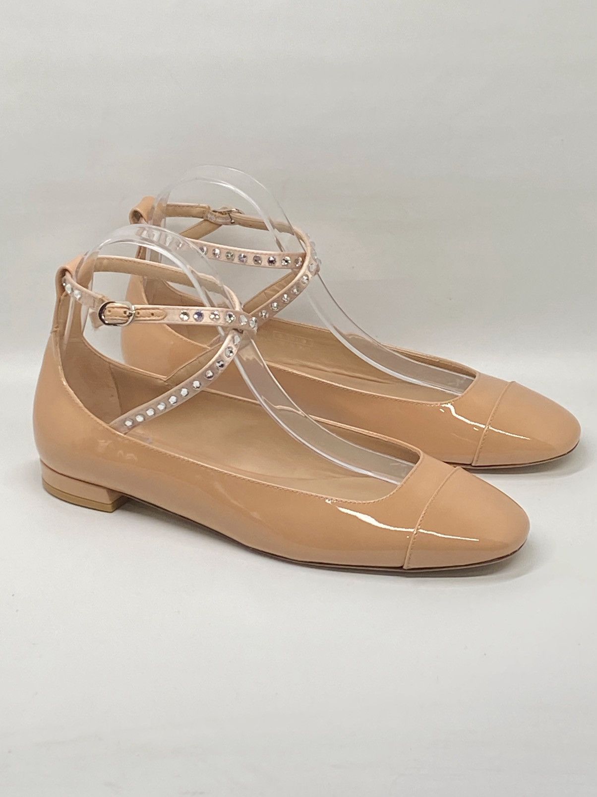 Stuart Weitzman Stuart Weitzman Crystal Leather Ankle-Wrap Flats size 7.5 Size US 7.5 / IT 37.5 - 1 Thumbnail