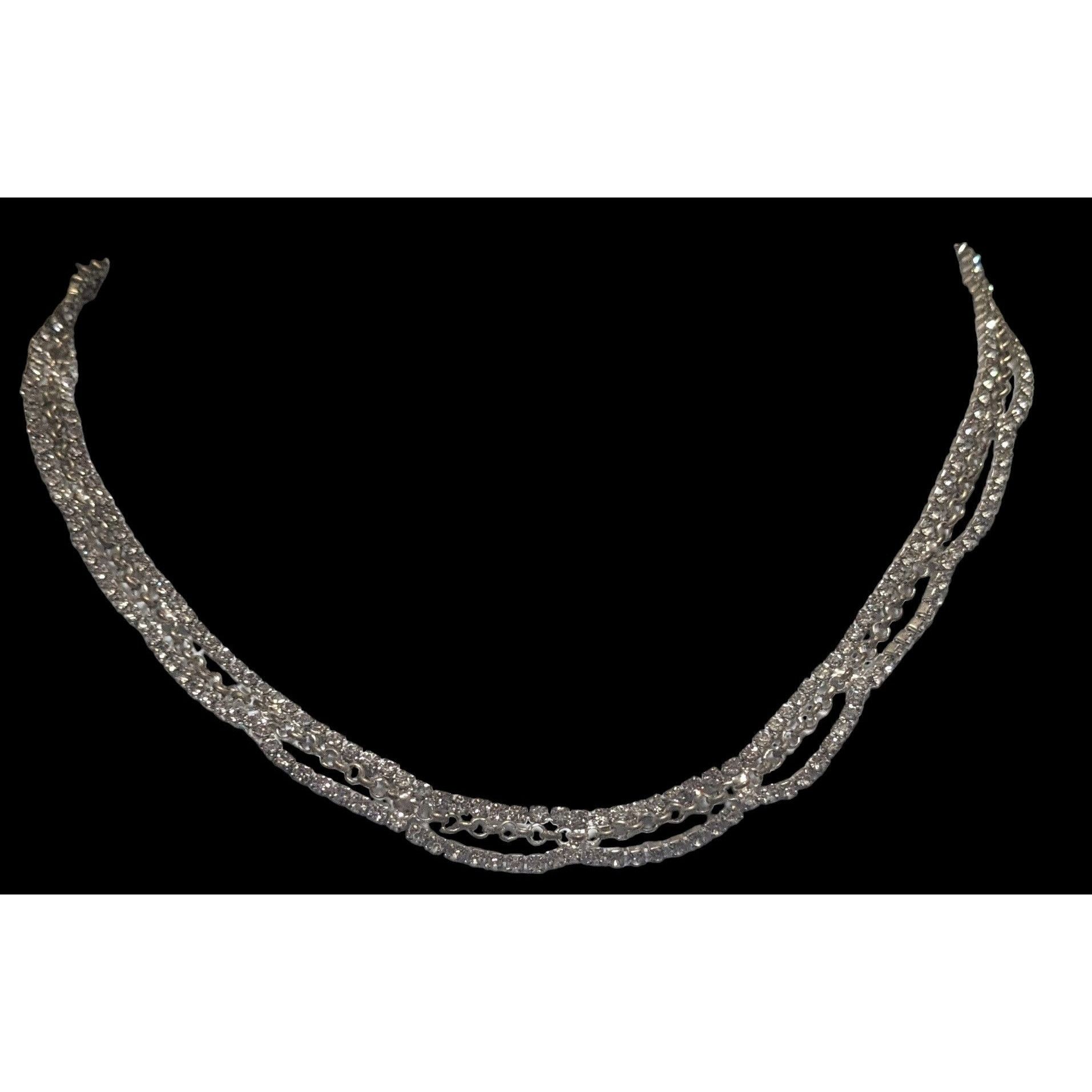 Other Claire's Silver Multilayer Rhinestone Necklace Size ONE SIZE - 3 Thumbnail