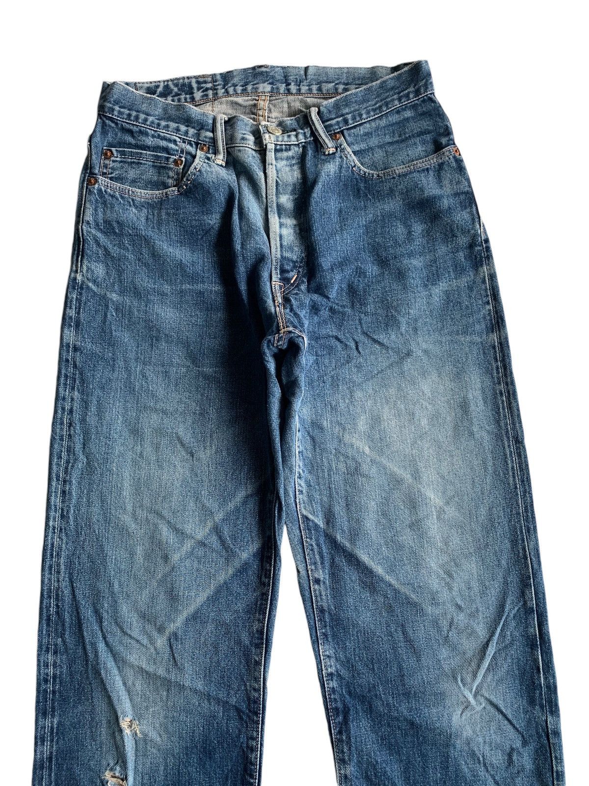 Japanese Brand × Jean Vintage Hr Market Button Fly Selvedge Distressed Denim Size US 30 / EU 46 - 8 Thumbnail