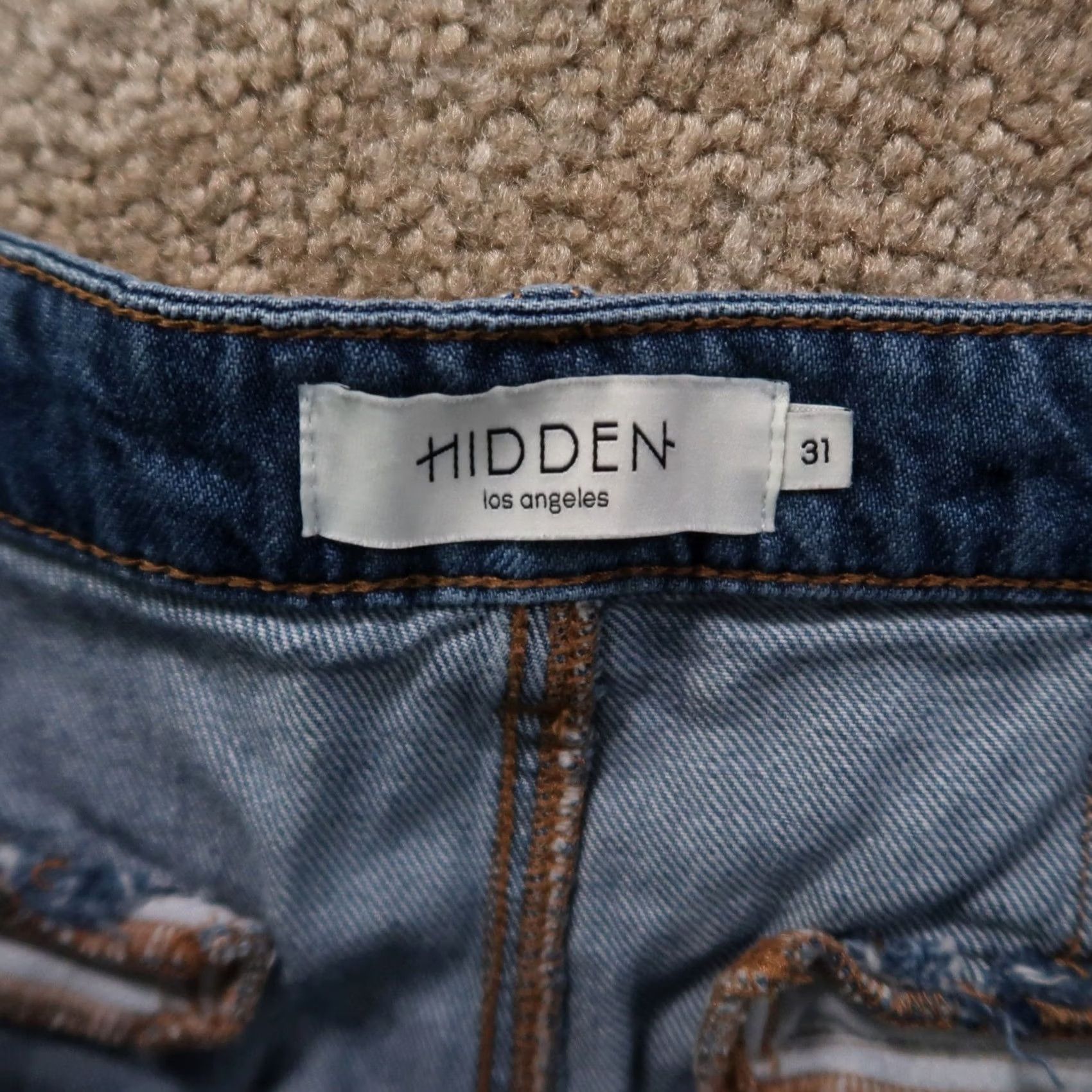 Vintage Hidden Wide-Leg Jeans Women 31 Blue Denim High Rise 5-Pocket Cotton Polyester Spandex Medium Wash Modern Vintage: No Size 24" / US 00 / IT 34 - 3 Thumbnail