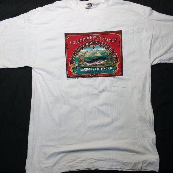 Vintage DS Vintage Columbia River Salmon Packing Label T-Shirt Size US XL / EU 56 / 4 - 2 Thumbnail