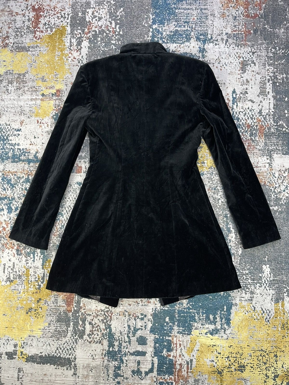 John Richmond Richmond X Black Velvet Assymetrical Long Coat Size S / US 4 / IT 40 - 6 Thumbnail