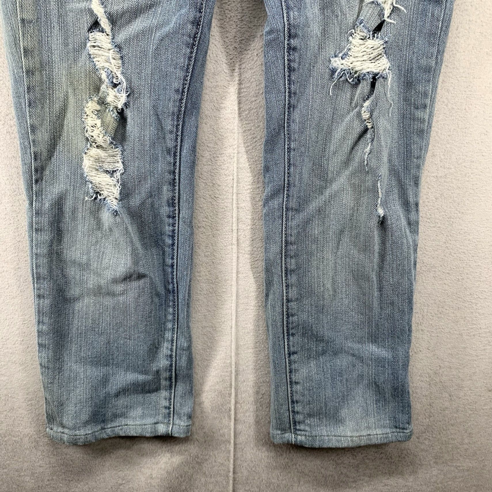 American Eagle Outfitters VINTAGE American Eagle Women’s Jeans Skinny Stretch 8 Reg Distressed Studded Blue 90s Retro Size 30" / US 8 / IT 44 - 6 Thumbnail