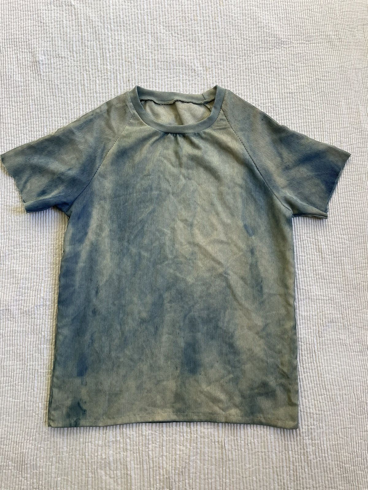 Indigo Schloppy Dyed Sun Faded Corduroy Cotton TShirt
