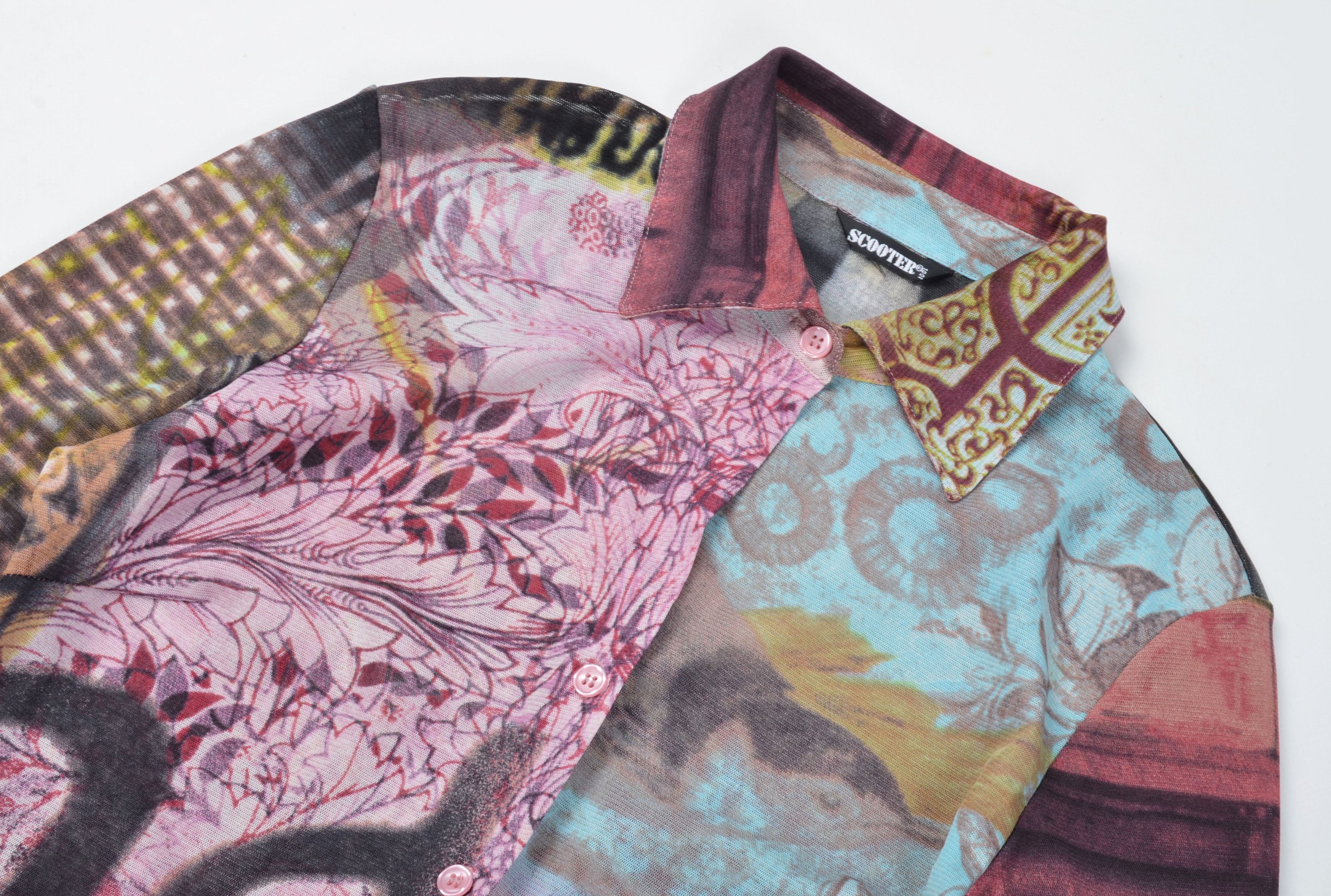 Vintage Scooter Y2K Mesh Futuristic Long Sleeve Blouse Shirt Size M / US 6-8 / IT 42-44 - 6 Thumbnail