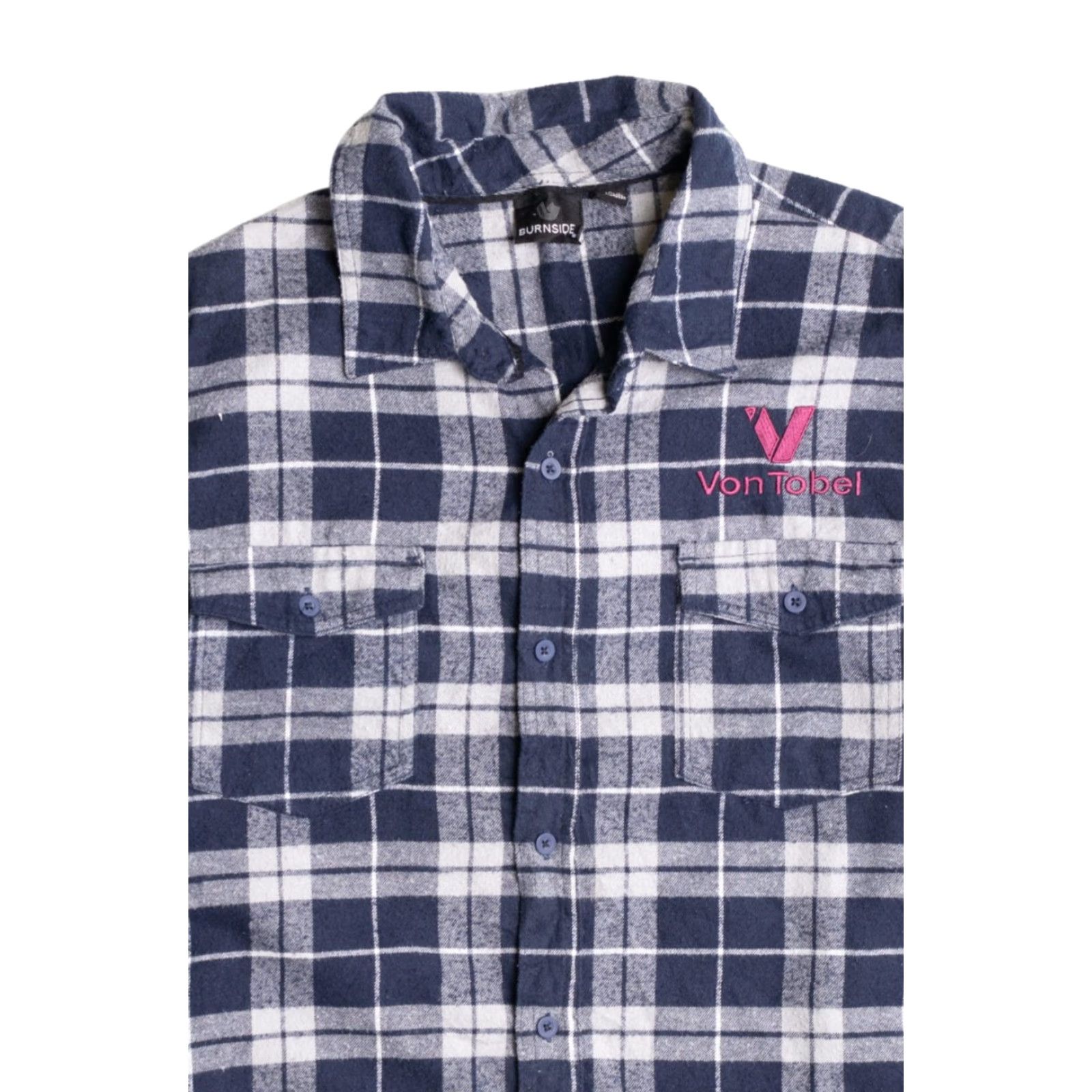 Burnside VINTAGE Burnside Shirt Blue Plaid Flannel X-Large Button-Up Workwear Adults Mens Size US XL / EU 56 / 4 - 2 Thumbnail