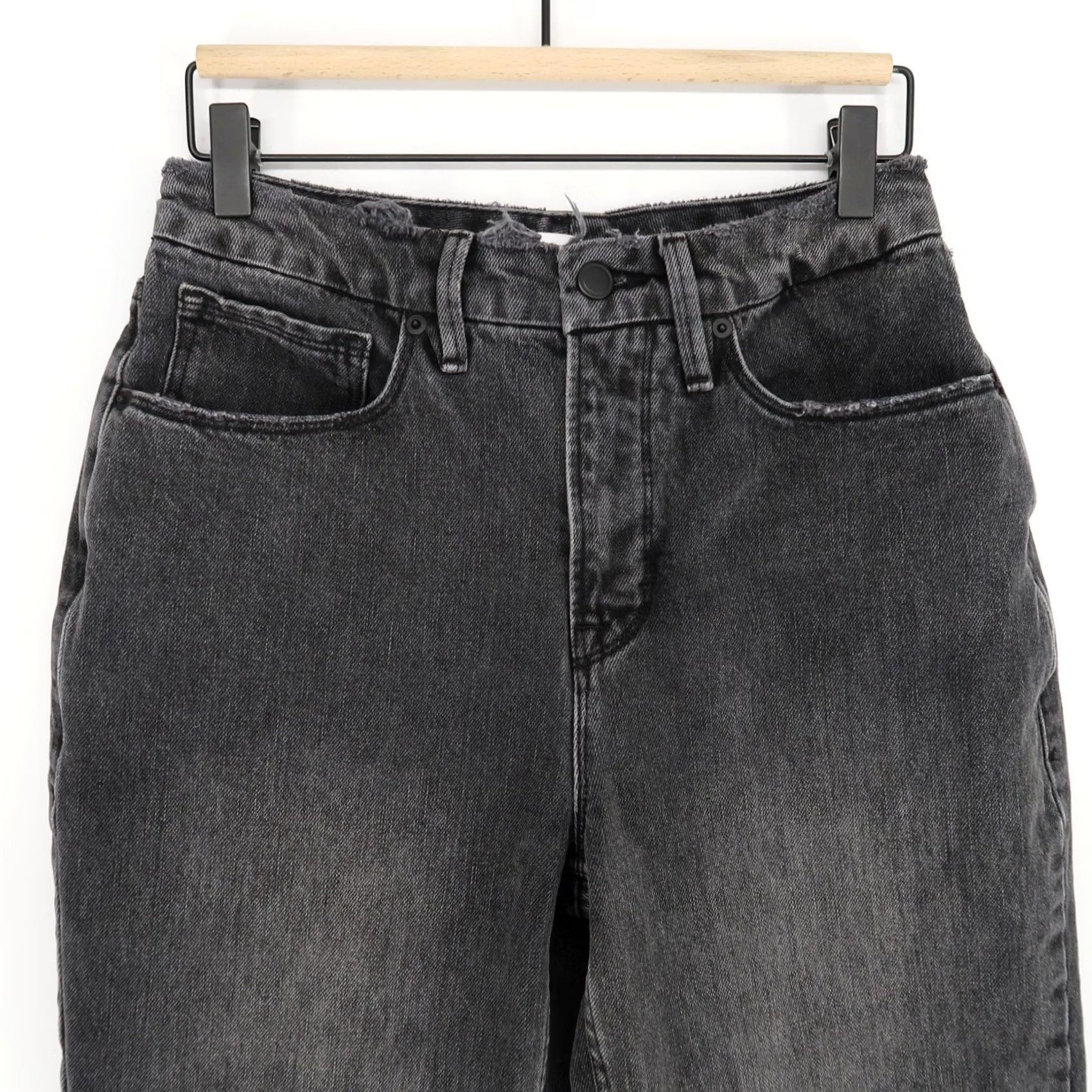 Good American Good American Good Heritage Jeans Womens 4/27 Black Icon Straight Leg High Rise Size 27" / US 4 / IT 40 - 2 Thumbnail