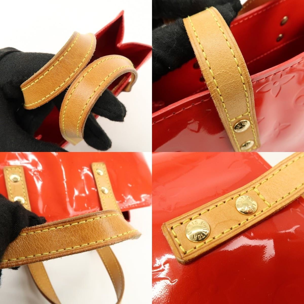 Louis Vuitton Louis Vuitton Monogram Vernis Lead PM Tote Red Size ONE SIZE - 4 Thumbnail
