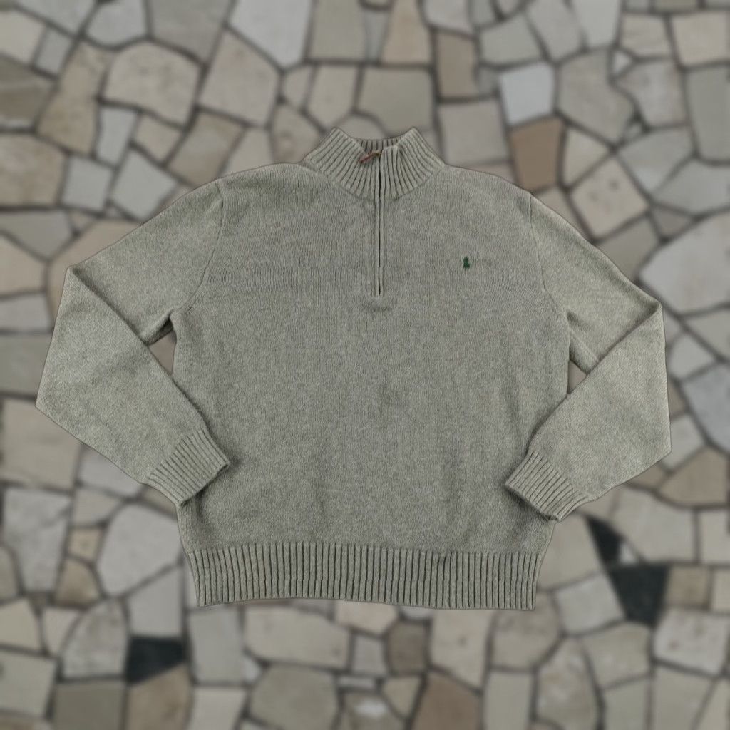 Polo Ralph Lauren VINTAGE Polo Ralph Lauren Sweater Shirt Mens Large Gray 1/4 Zip Pullover Logo Pony Classic Preppy Mens Size US L / EU 52-54 / 3 - 1 Thumbnail