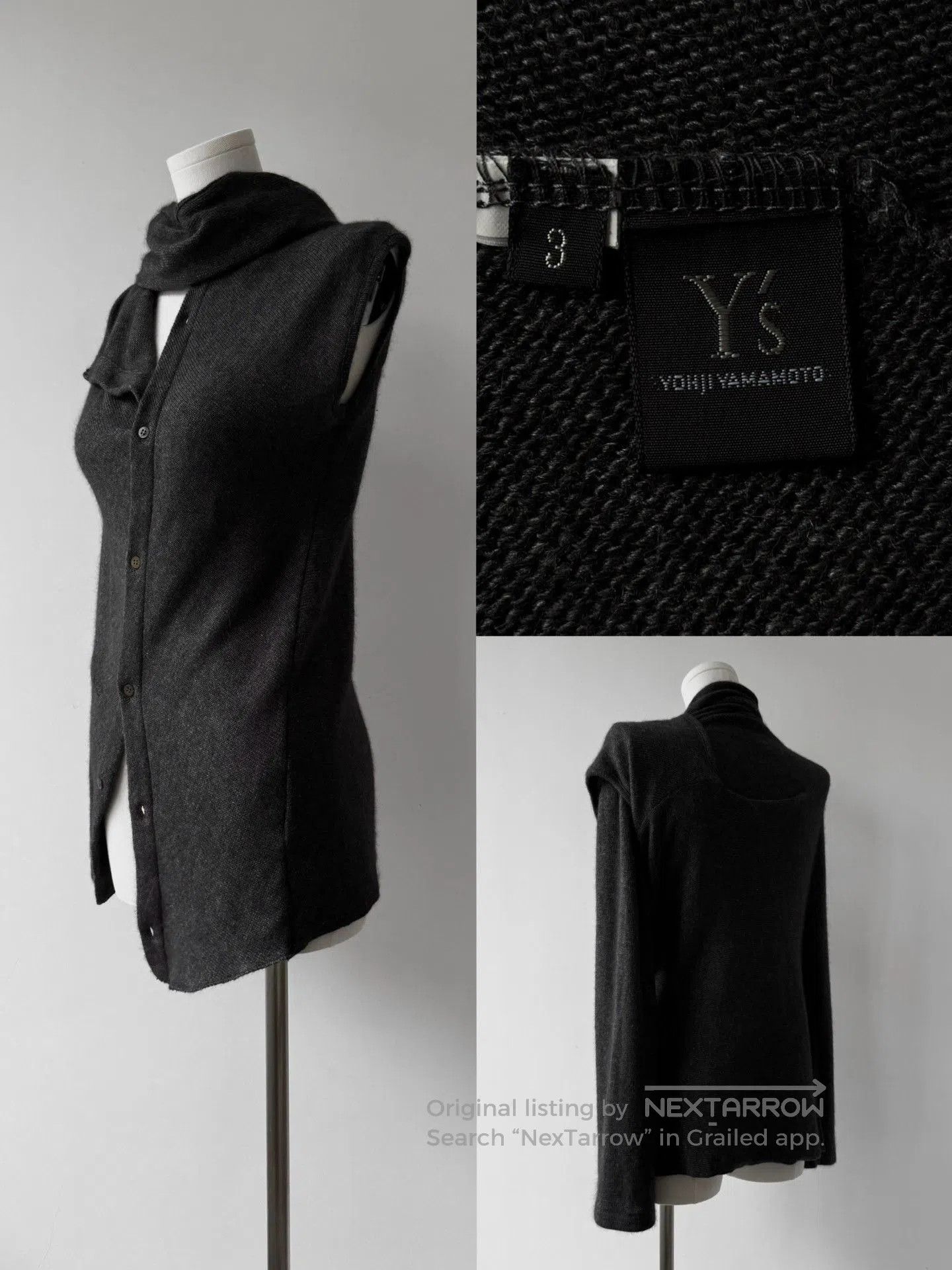 Yohji Yamamoto Yohji Yamamoto Y's Wool Asymmetric Cardigan. Size M / US 6-8 / IT 42-44 - 9 Thumbnail