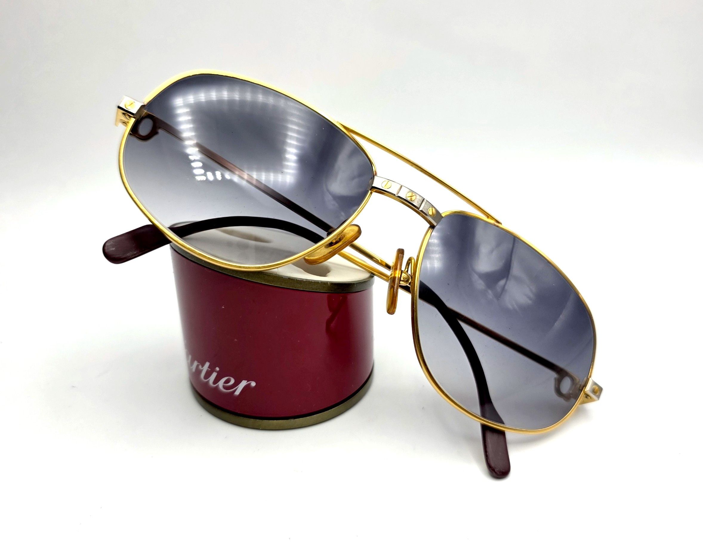 Cartier 🔴 Vintage Cartier Romance Santos Sunglasses Gold Plated Size ONE SIZE - 2 Thumbnail