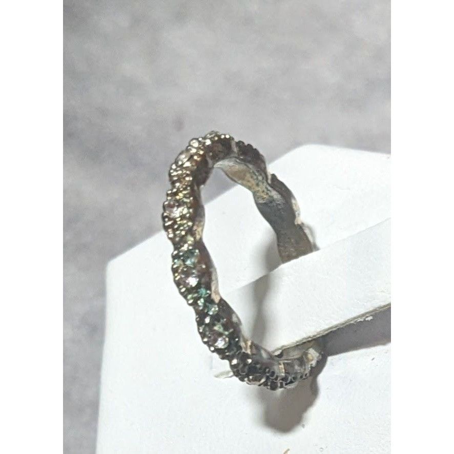 Other Whimsical Braided Silver Tone Rhinestone Ring Size 7 Size ONE SIZE - 2 Thumbnail