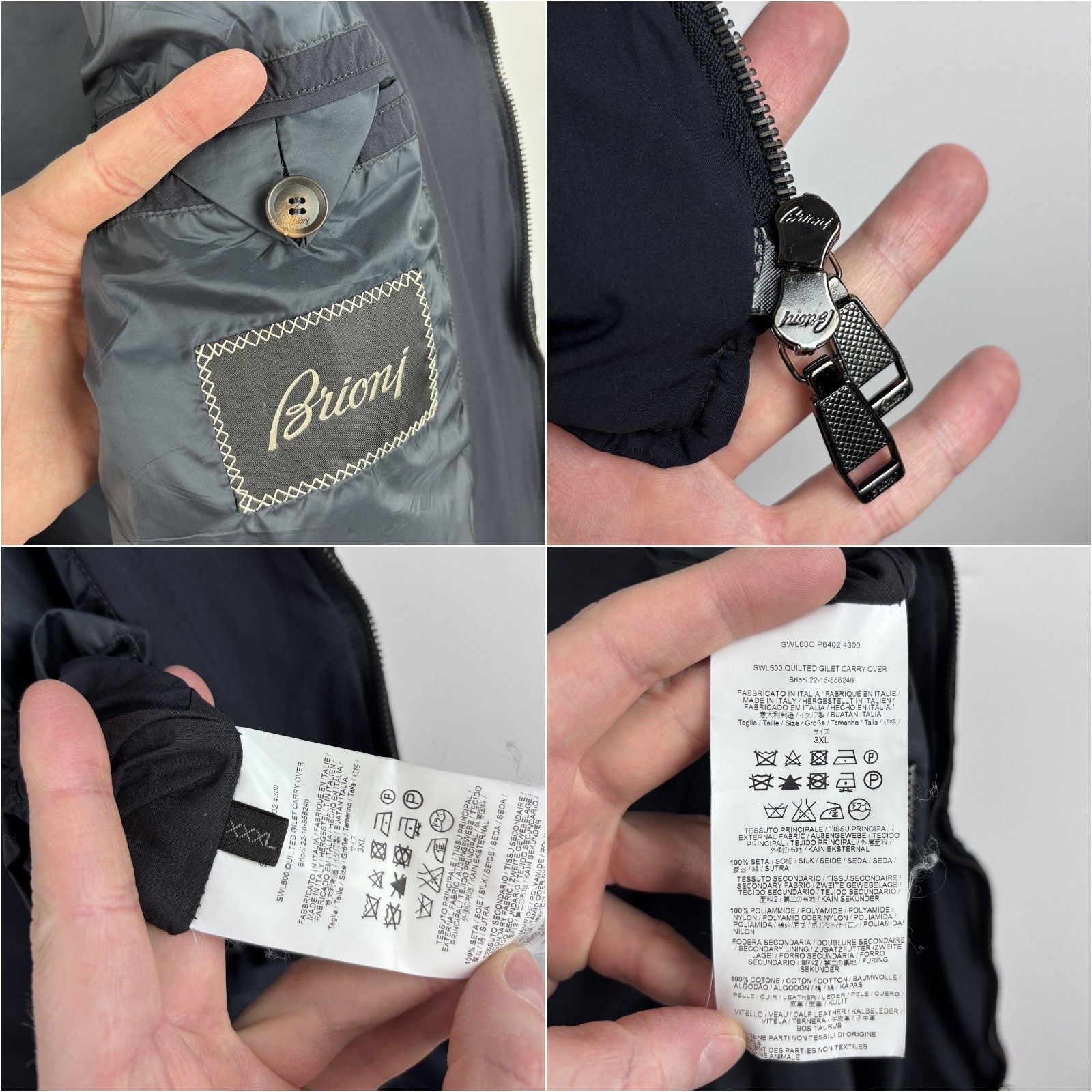 Brioni Brioni Silk SWL600 Quilted Gilet Carry Over Vest Blue 3XL Size US XXL / EU 58 / 5 - 9 Thumbnail