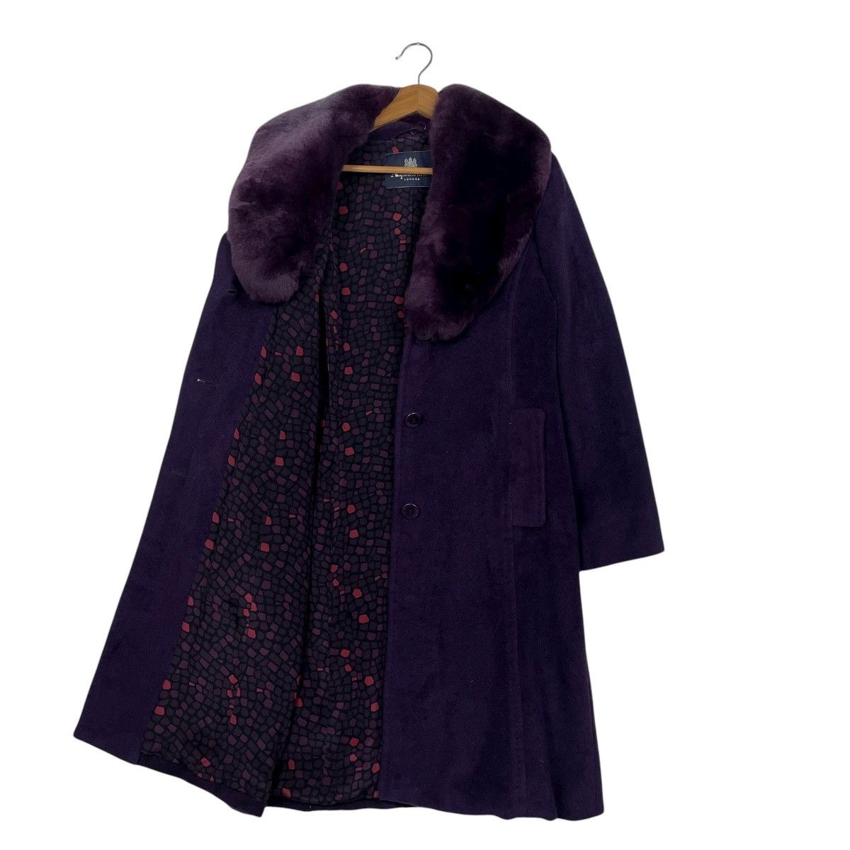 Aquascutum Aquascutum Rabbit Fur Purple Wool Coat Size S / US 4 / IT 40 - 11 Thumbnail
