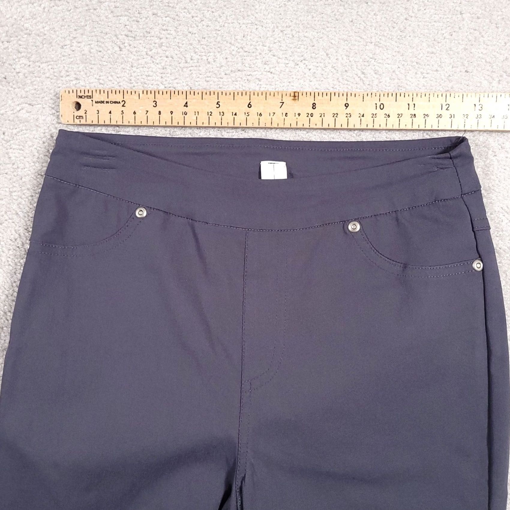 Vintage Marla Wynne Pants Womens 2 Gray Pull On Mid-Rise Skinny Pockets Legging USA Size 42" / US 20 - 4 Thumbnail