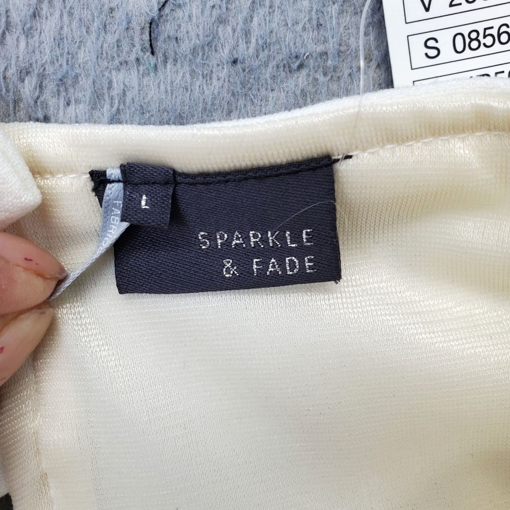 Vintage Sparkle & Fade A-Line Dress Womens Size L Tan Sleeveless Zip Back Square Neck Cocktail Casual Shopwear Size L / US 10 / IT 46 - 6 Thumbnail