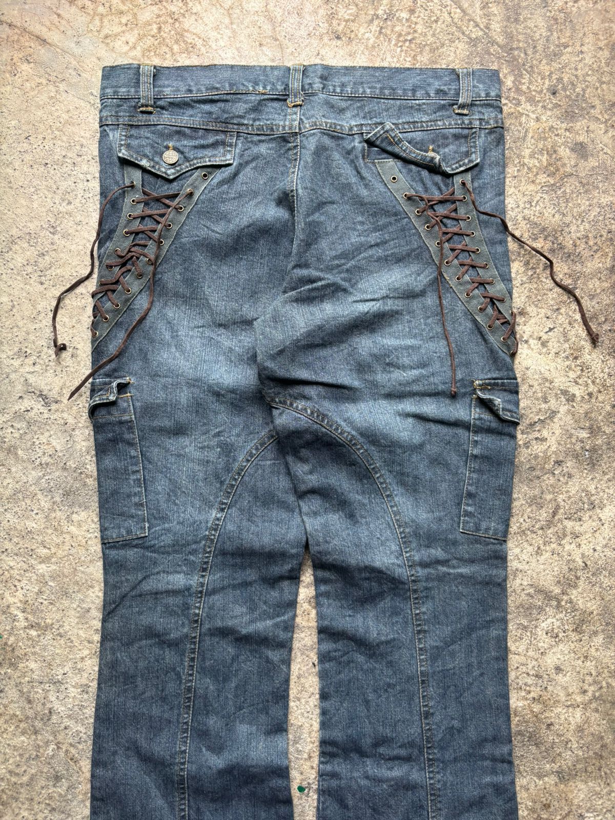 Japanese Brand 2000s In The Attic Japan Lace-Up Flared Jeans Size US 32 / EU 48 - 2 Thumbnail