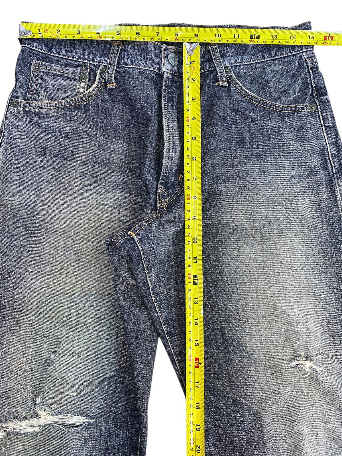 Edwin Edwin Faded Wash Ripped Style Loose Jeans Size US 30 / EU 46 - 7 Thumbnail