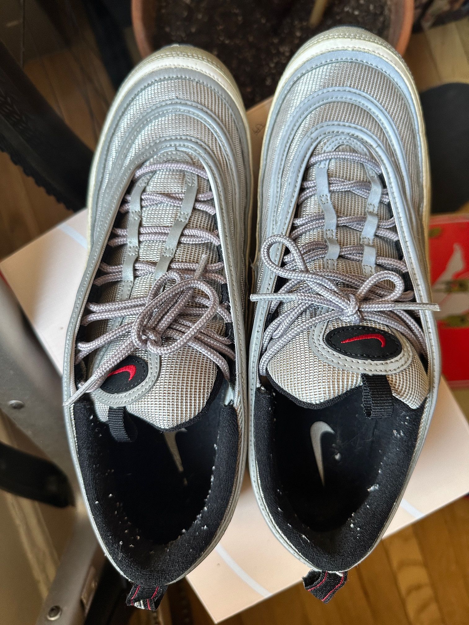 Nike Men's Nike Air Max 97 OG QS 2017 Silver Bullet Size 11.5 Size US 11.5 / EU 44-45 - 4 Thumbnail