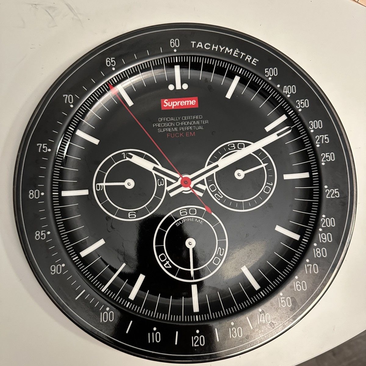 Supreme Chronograph Watch Plate in Black, Men's