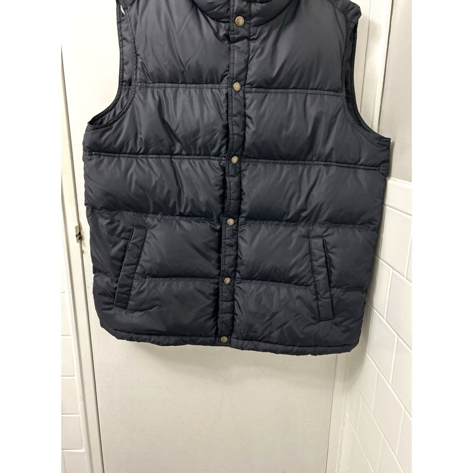 Lands' End VINTAGE Lands' End Down Puffer Vest Mens Large Black Snap Front Quilted Jacket Size US L / EU 52-54 / 3 - 3 Thumbnail