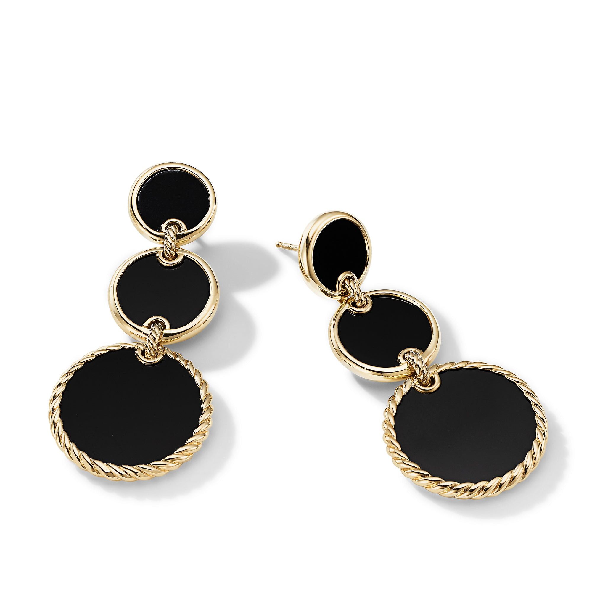 David Yurman o1w1db10325 Earrings in 18K Gold with Black Onyx & 48mm Size ONE SIZE - 2 Thumbnail