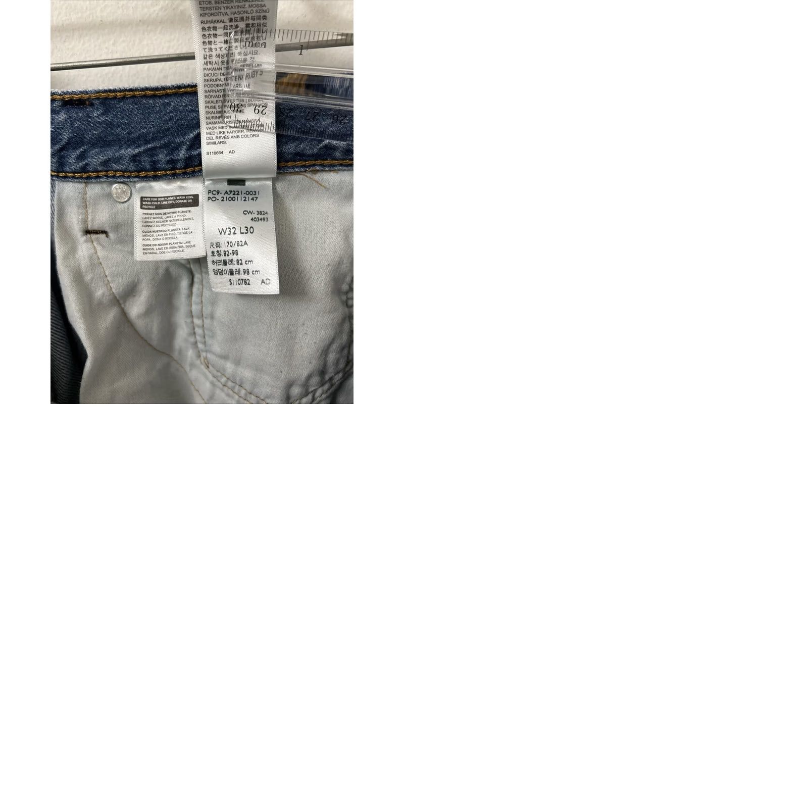 Levi's Levi's 565 Jeans Mens 32x28 Medium Wash Blue Denim 5-Pocket Straight Relaxed Fit Cotton Denim Jeans Size US 32 / EU 48 - 9 Thumbnail