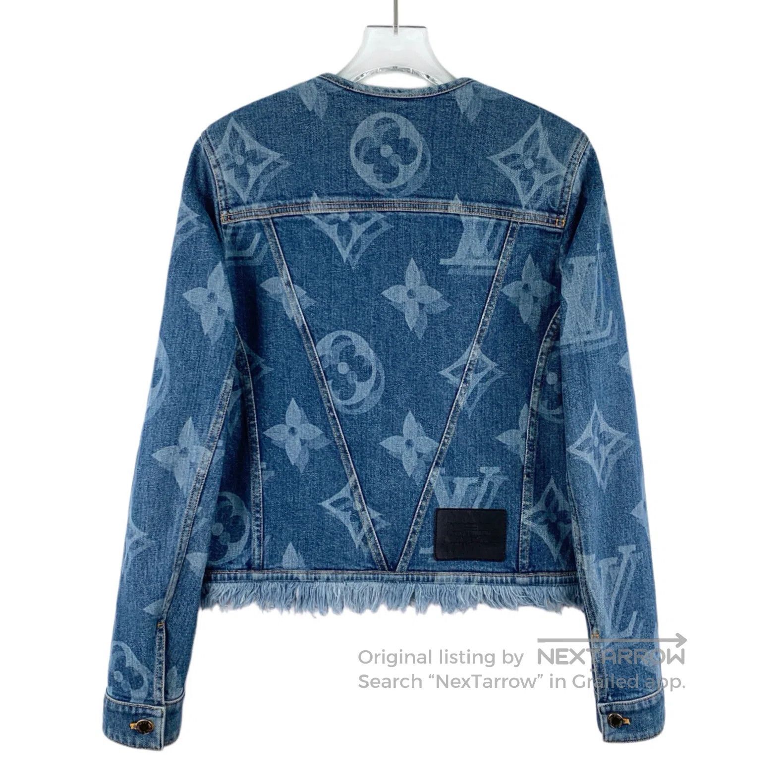 Louis Vuitton Louis Vuitton Dark blue logo vintage print fringed cotton Size XS / US 0-2 / IT 36-38 - 2 Thumbnail