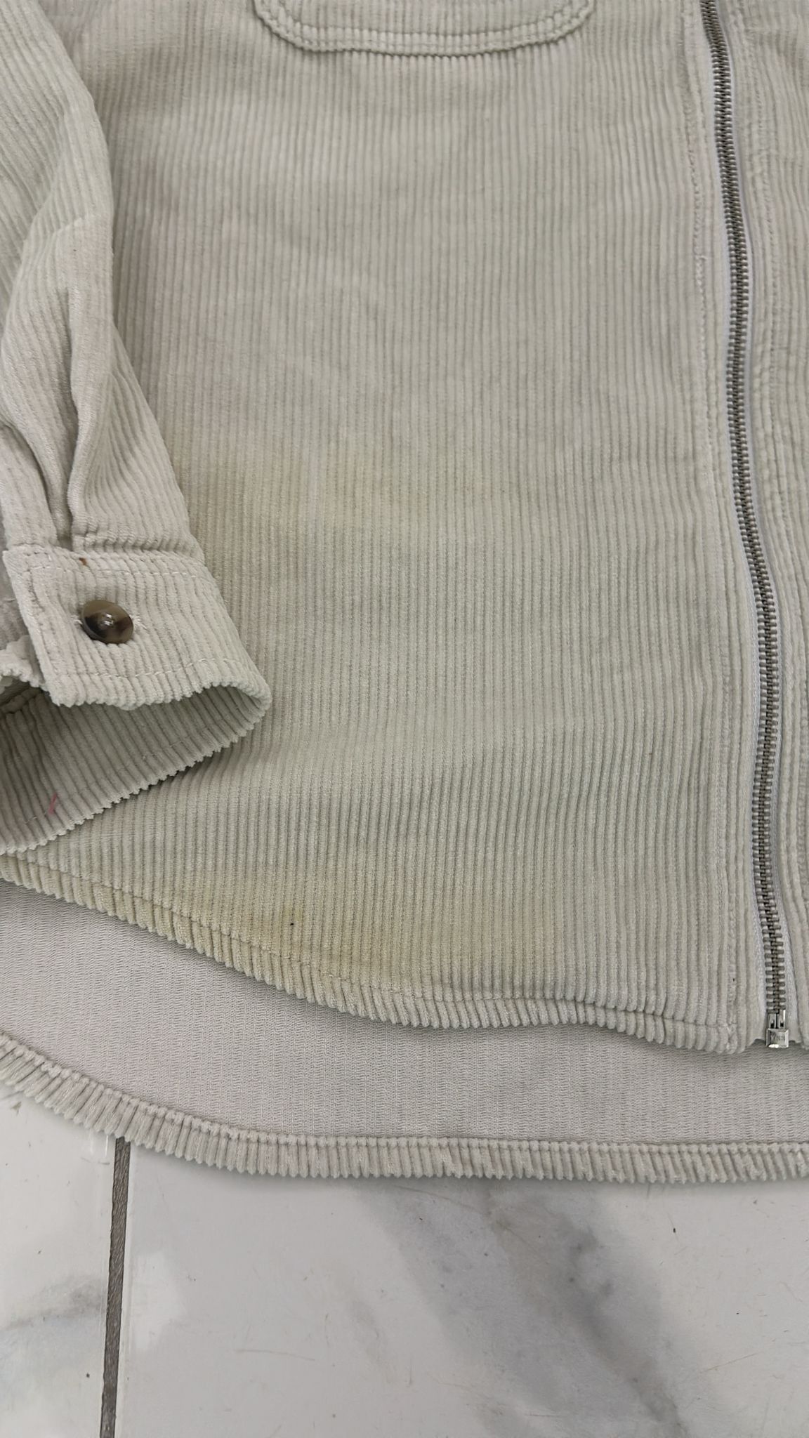 Stussy Stussy Wide Wale Cord Zip Shirt In Bone Size US L / EU 52-54 / 3 - 5 Thumbnail