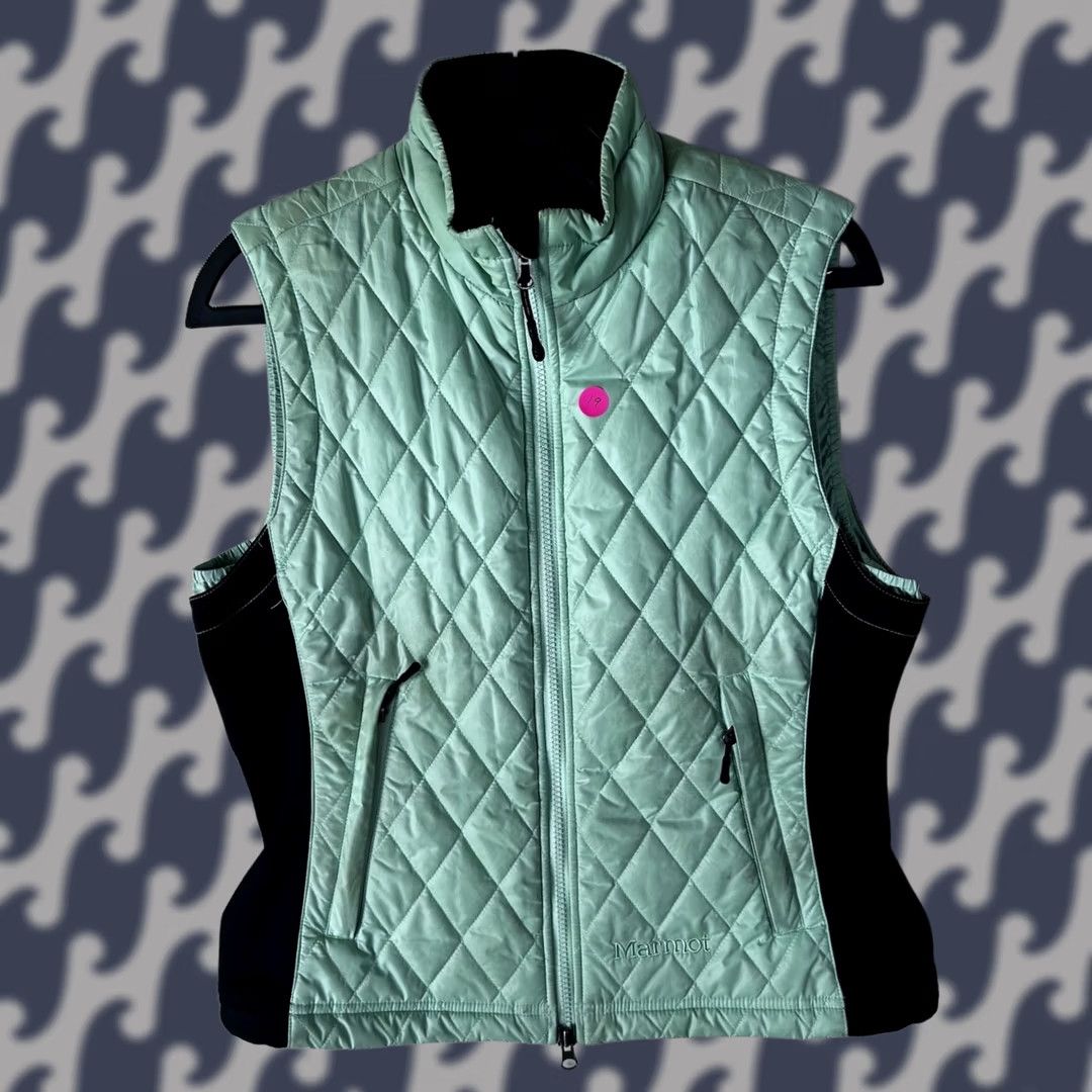 Marmot Marmot Womens Vest Medium Mint Green Black Outdoor Hiking Quilted Full Zip Size M / US 6-8 / IT 42-44 - 1 Thumbnail