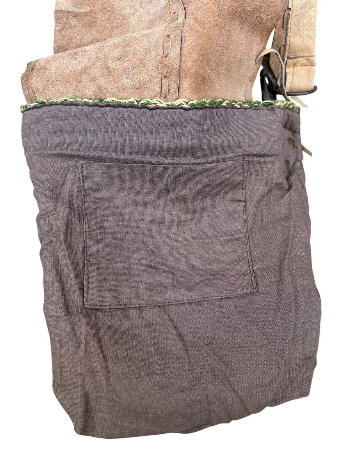 Leather Vintage Gohemp Gowest Japan Distress Patina Leather Wool Bag Size ONE SIZE - 22 Thumbnail