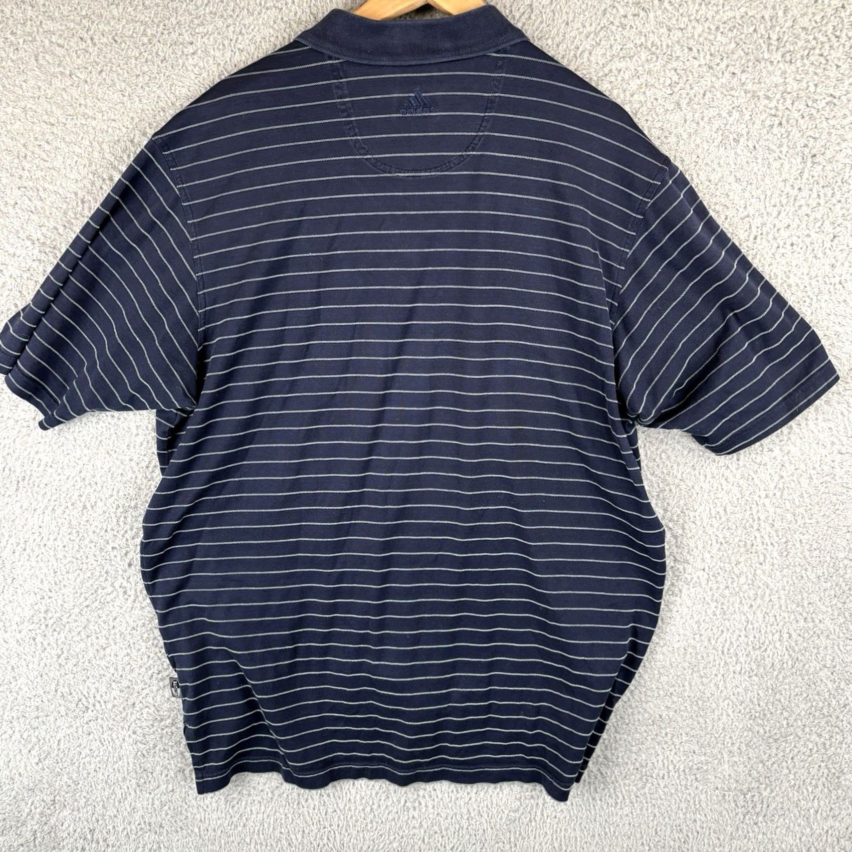 Adidas adidas Polo Shirt Mens XL Striped Navy Blue Golf Short Sleeve Casual Polo Shirt Size US XL / EU 56 / 4 - 5 Thumbnail