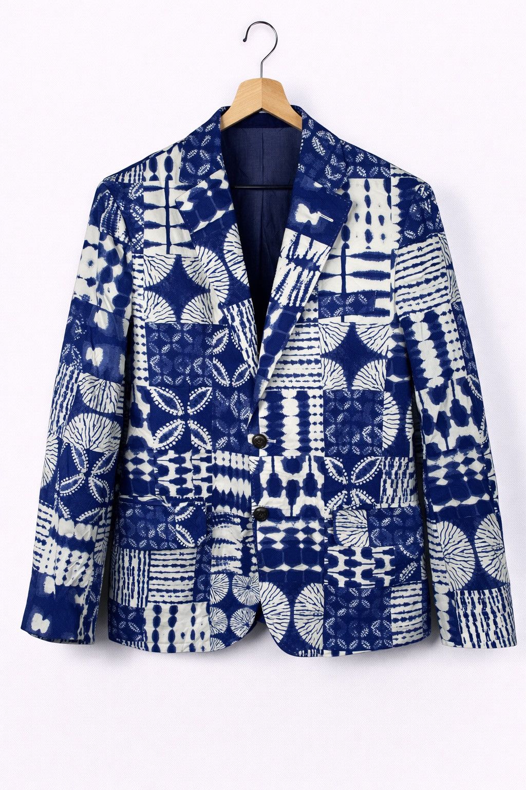 Lands' End Lands’ End Indigo Patchwork Blazer Classic Blue White Size US M / EU 48-50 / 2 - 1 Thumbnail