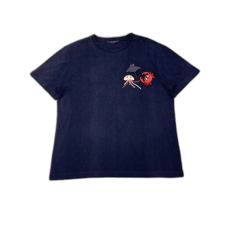 Louis Vuitton Louis Vuitton Blue Ocean Short Sleeve Shirt with Beads-250 Size US L / EU 52-54 / 3 - 1 Thumbnail