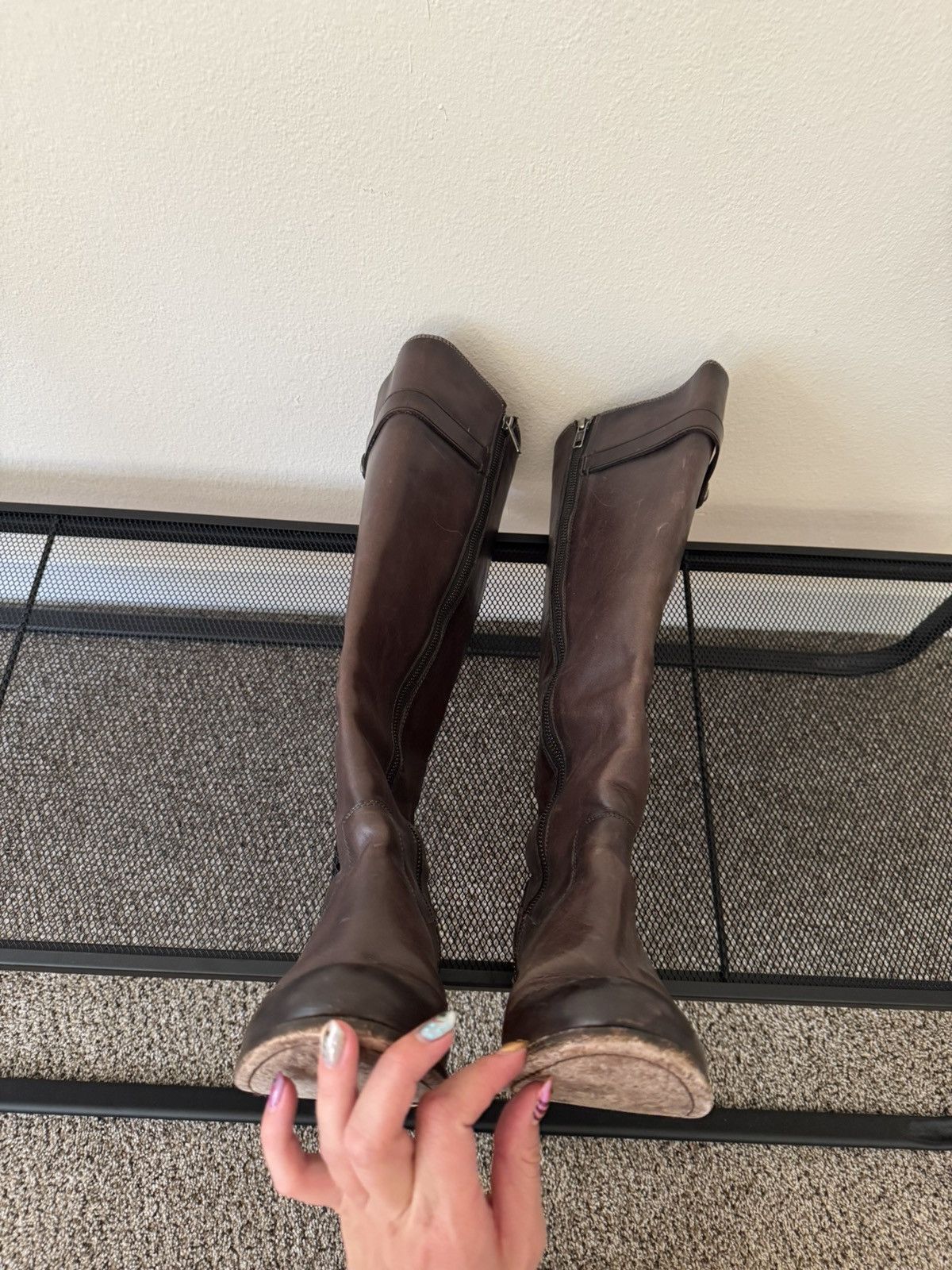 Frye Frye Boots Malorie Button Tall -Dark Grey/brown leather Size US 8.5 / IT 38.5 - 7 Thumbnail