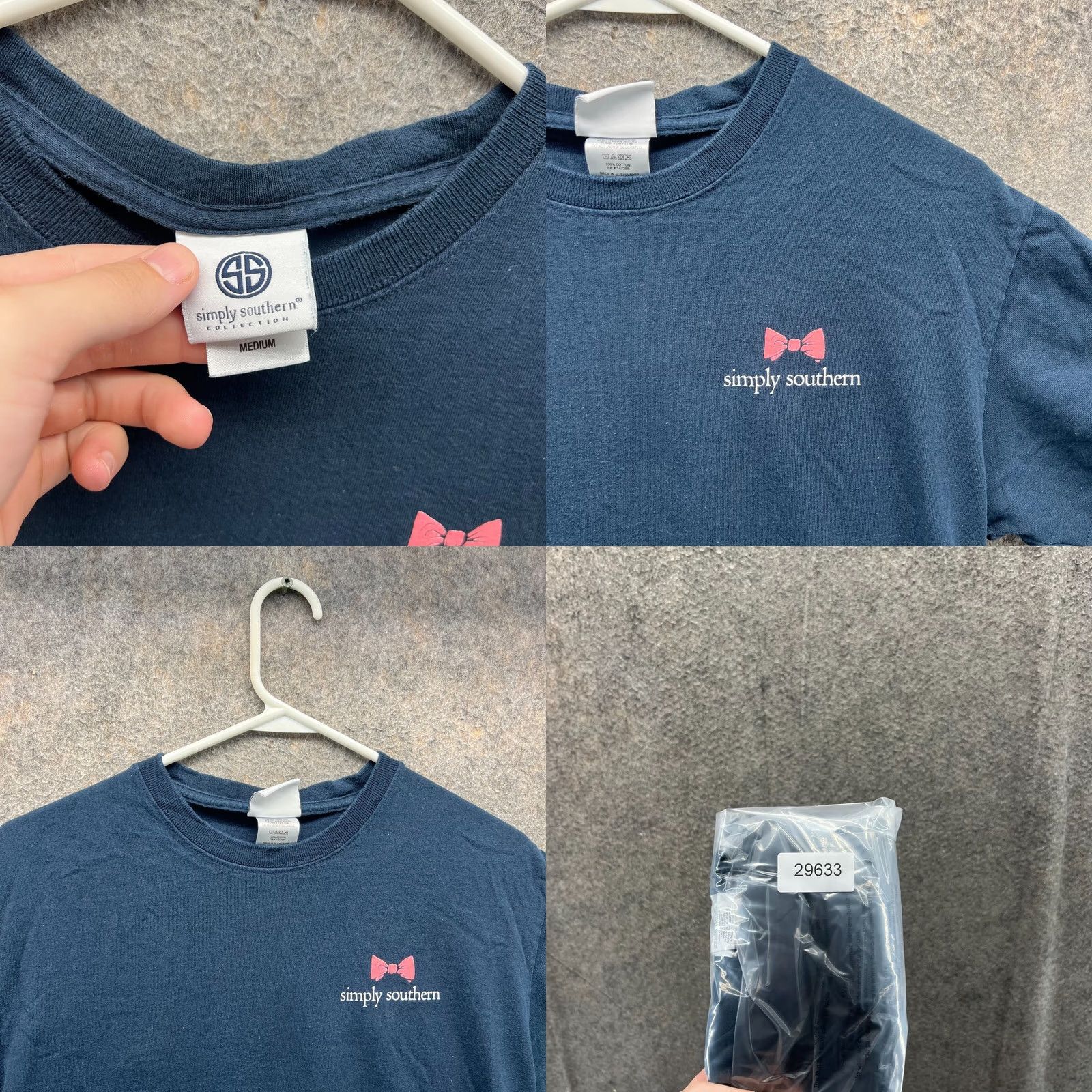 Spell VINTAGE Simply Southern Shirt Mens Medium Blue Crewneck Love Spell out Big Print Bow Short Sleeve Crew Neck Regular All Seasons Mens Size US M / EU 48-50 / 2 - 8 Thumbnail